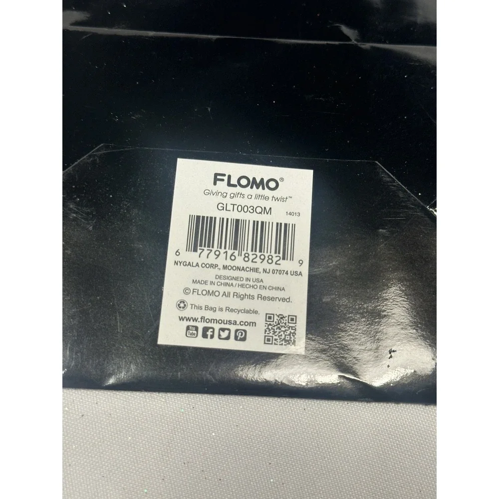 flomo party present gift bag glitter black